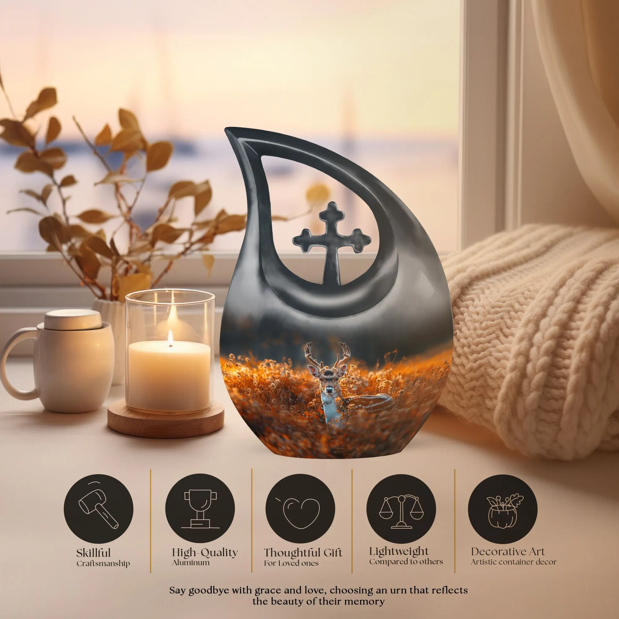 Deer Themed Cremation Urn -Affordable Solution For Memorializing