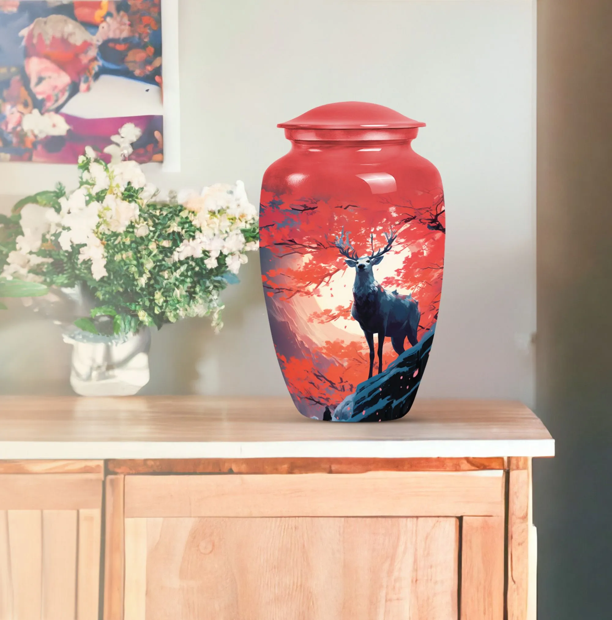 Deer Urn Tribute - Cremation Souvenir for Adult Male