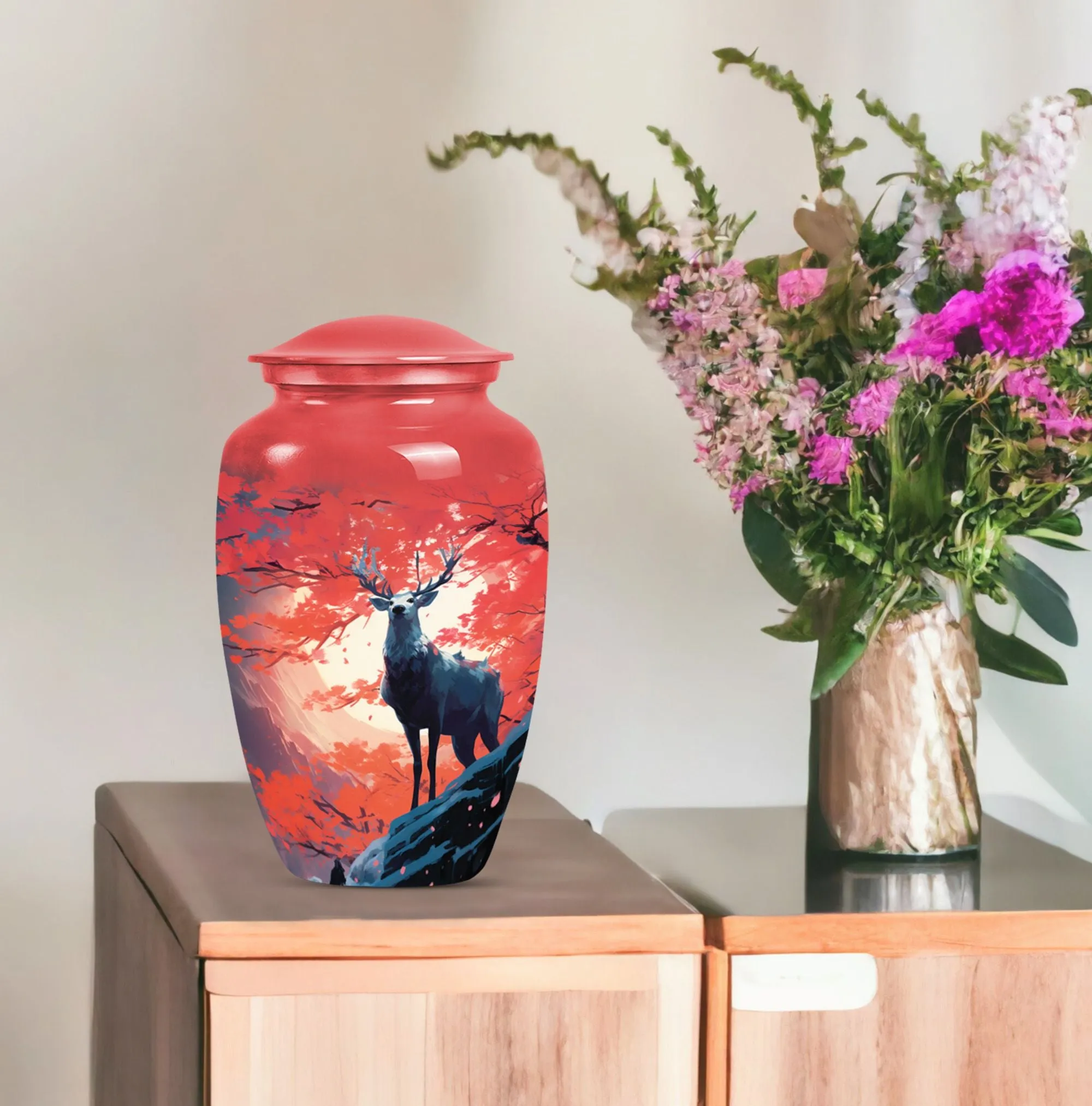 Deer Urn Tribute - Cremation Souvenir for Adult Male