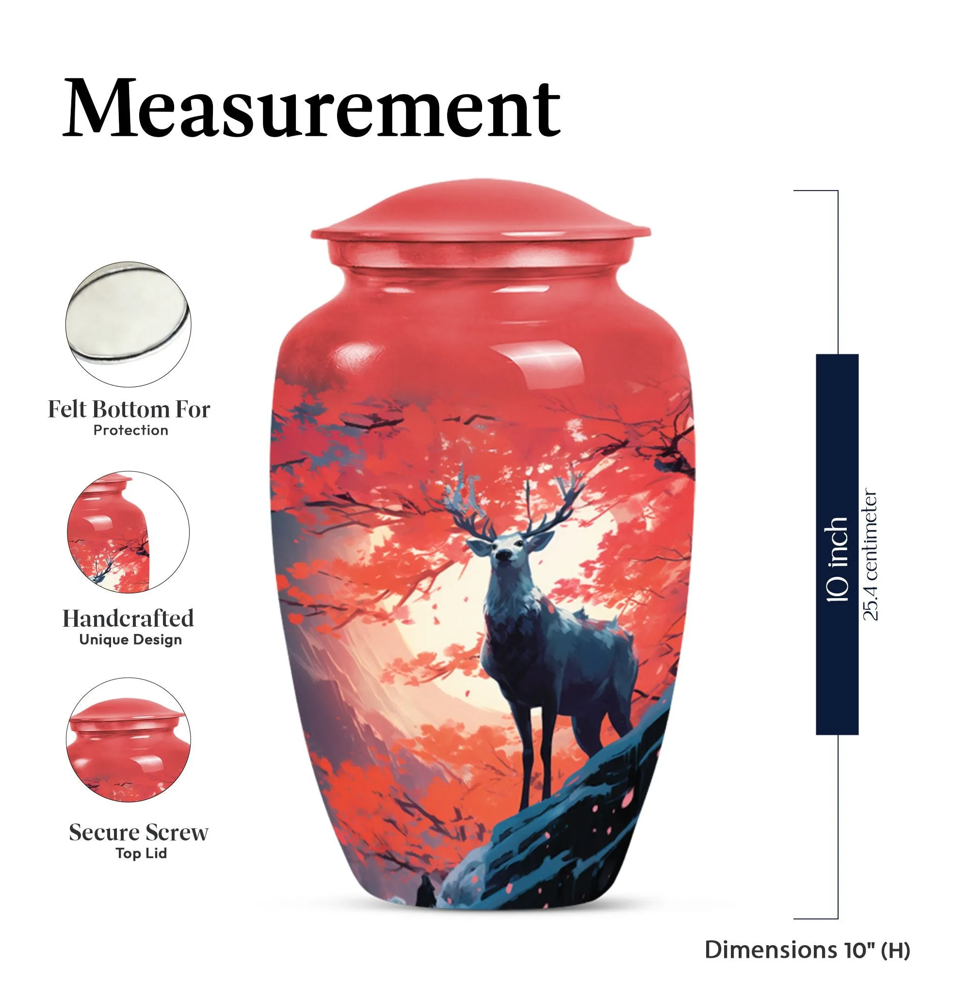 Deer Urn Tribute - Cremation Souvenir for Adult Male