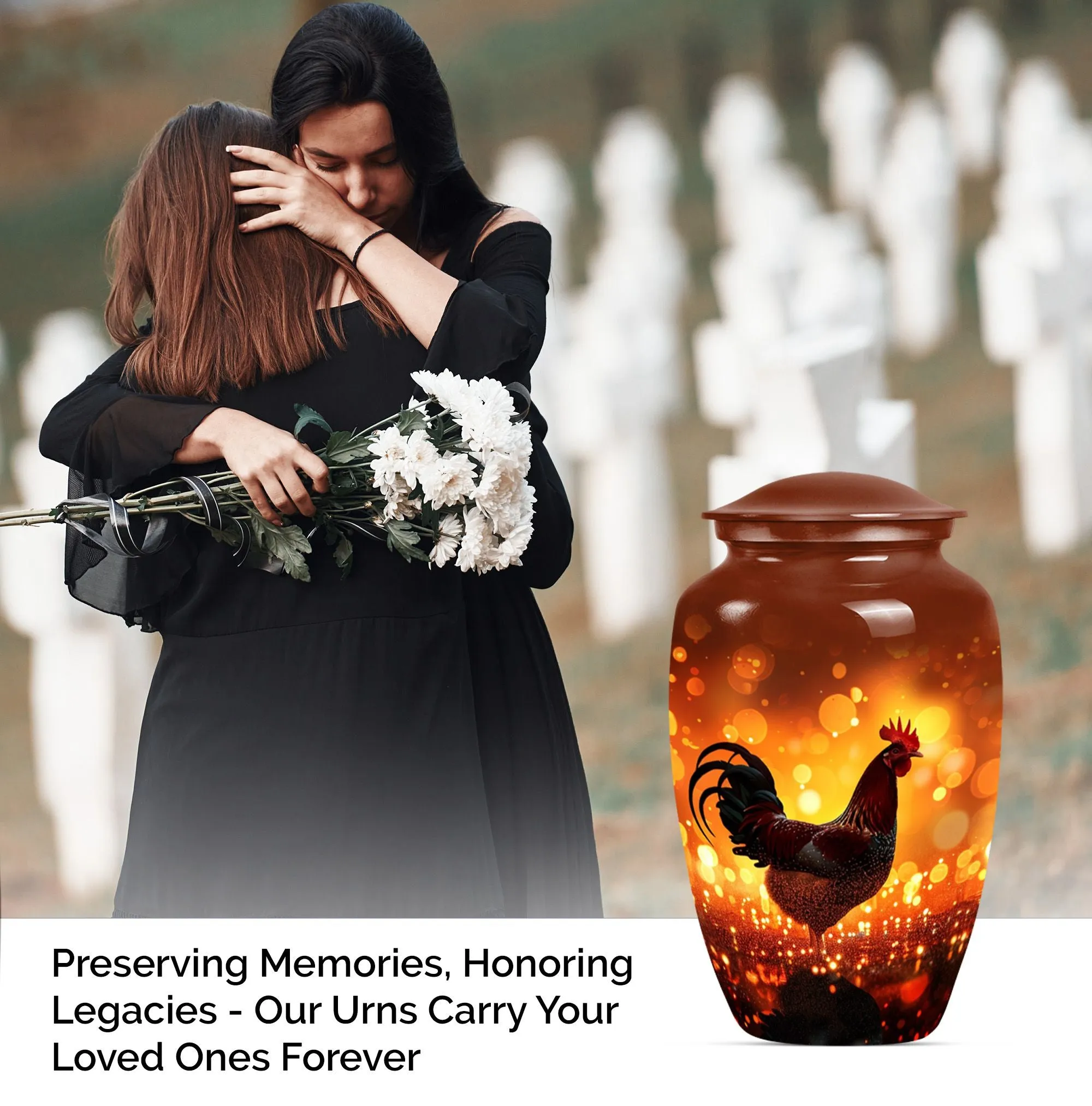 Dignified Chicken Memorial Large Urn for Peaceful Last Journey