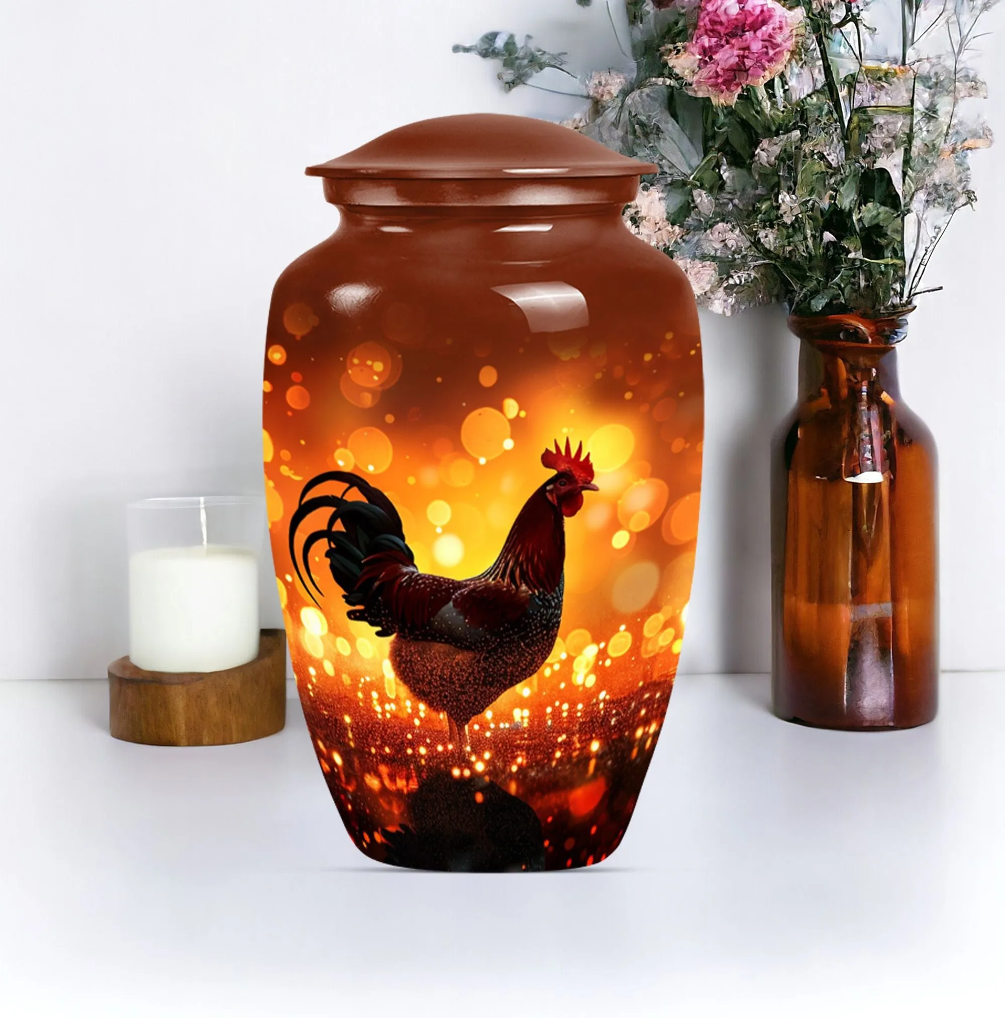 Dignified Chicken Memorial Large Urn for Peaceful Last Journey