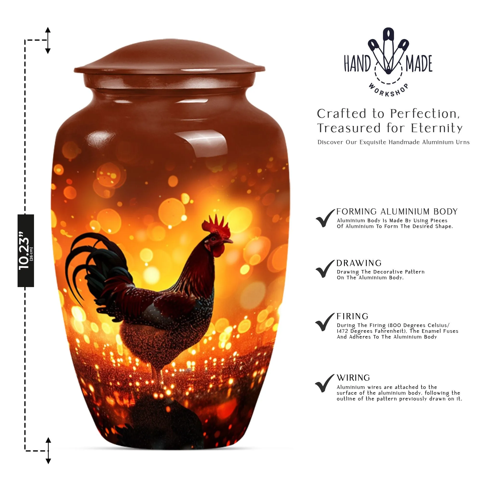 Dignified Chicken Memorial Large Urn for Peaceful Last Journey