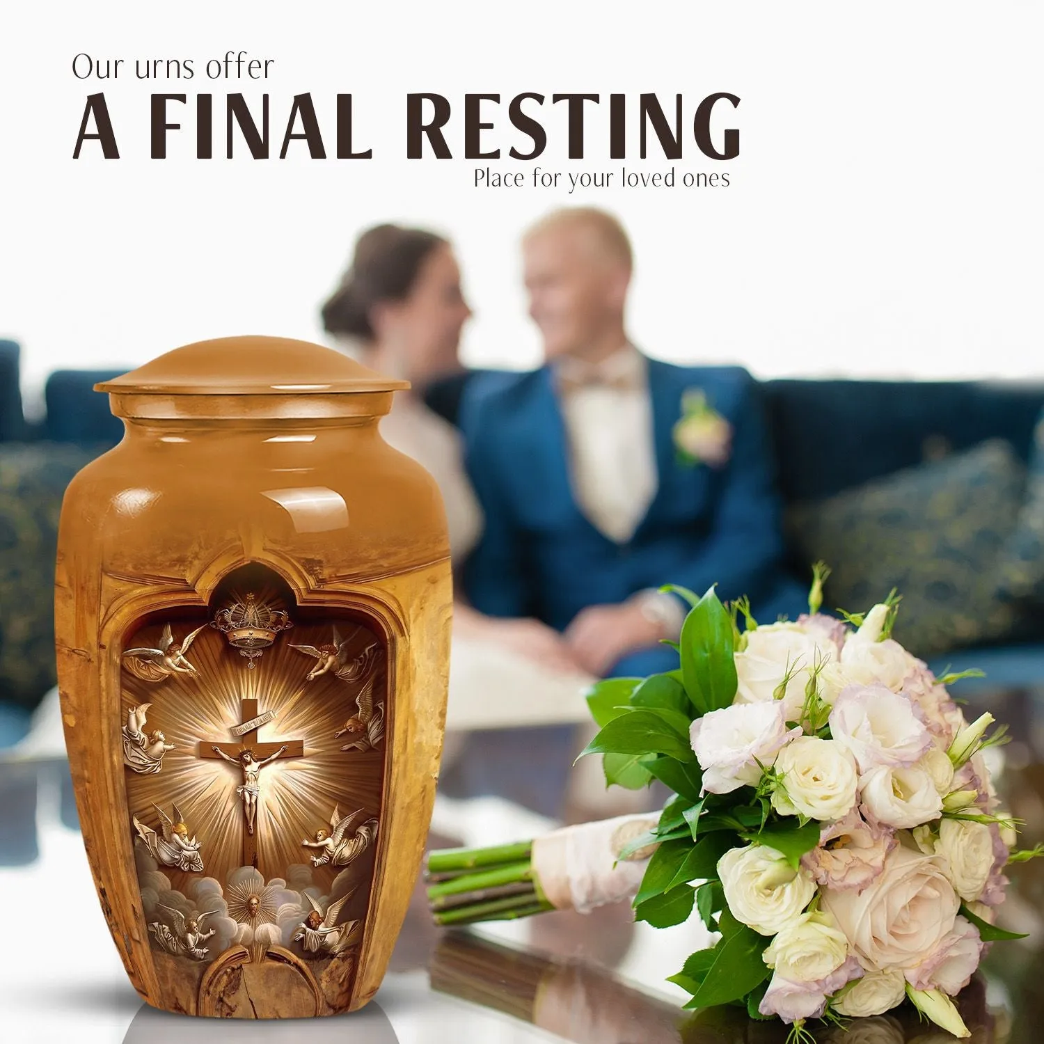 Dignified Departure- Catholic Burial Custom Memorial Urn