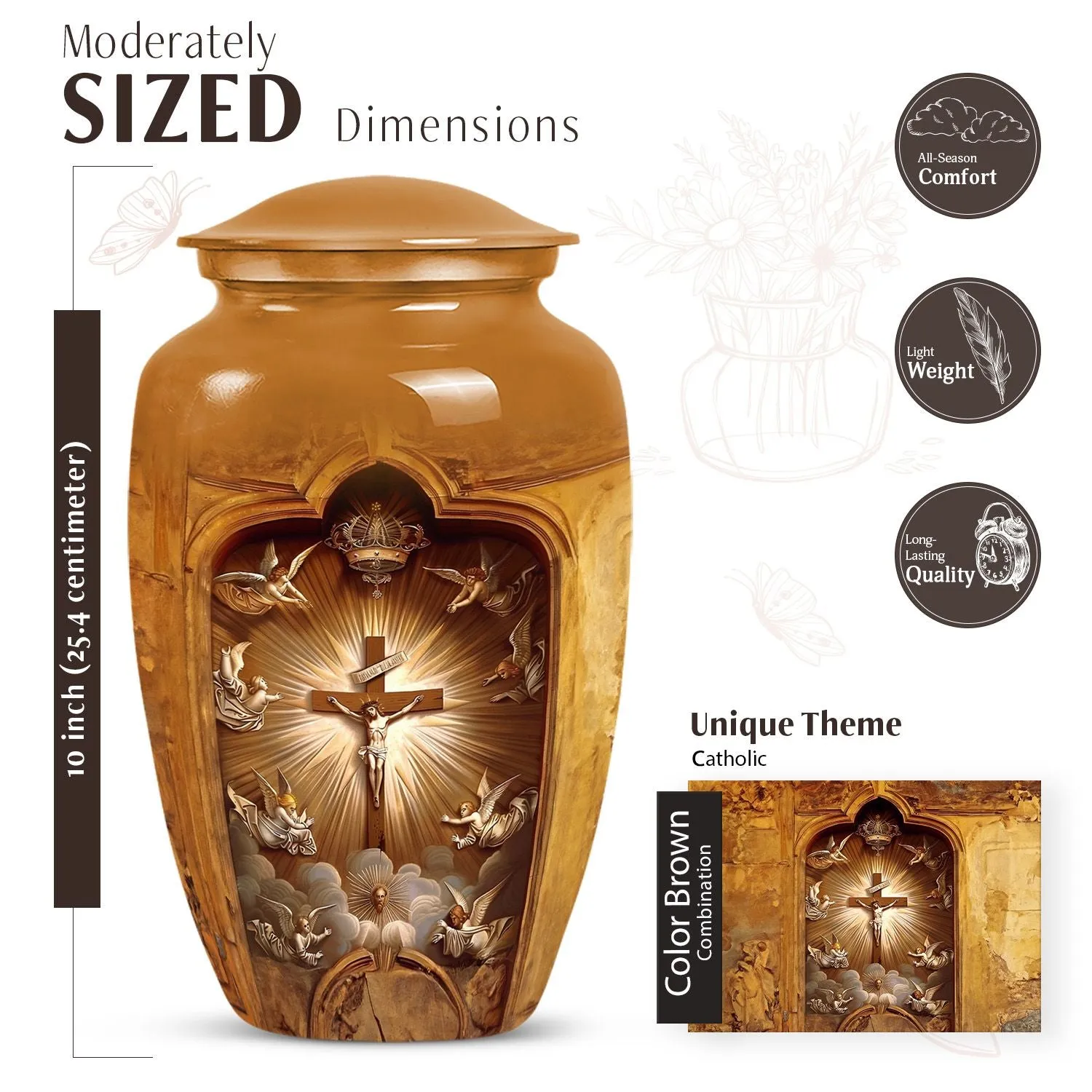 Dignified Departure- Catholic Burial Custom Memorial Urn