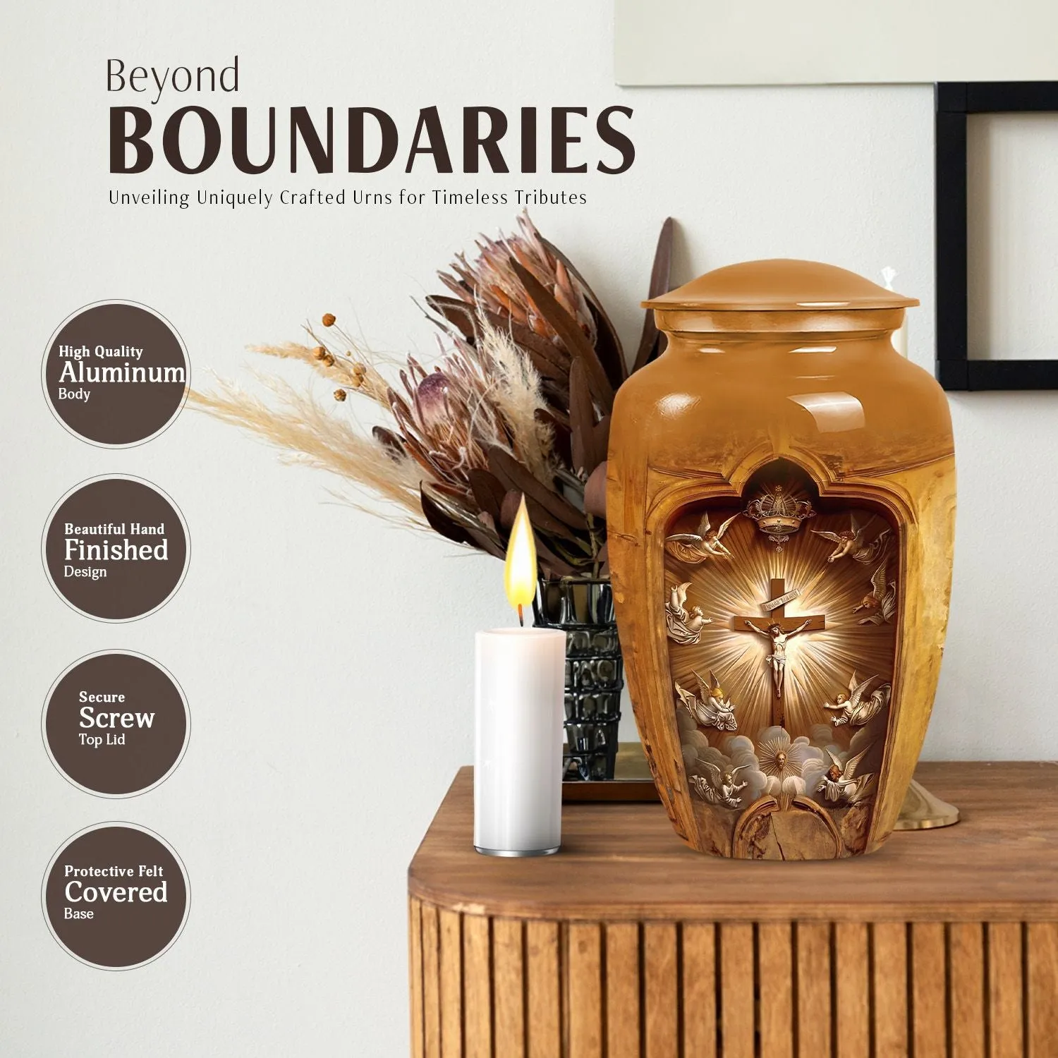 Dignified Departure- Catholic Burial Custom Memorial Urn