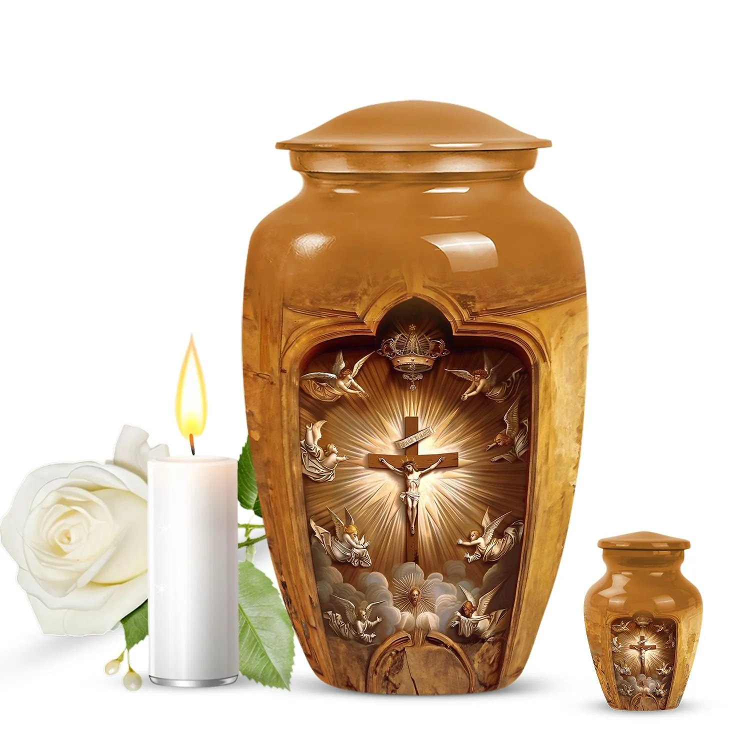 Dignified Departure- Catholic Burial Custom Memorial Urn