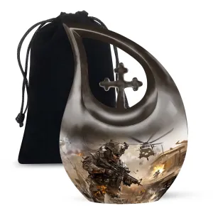 Dignified Rest - Military Themed Personalized Memorial Urn