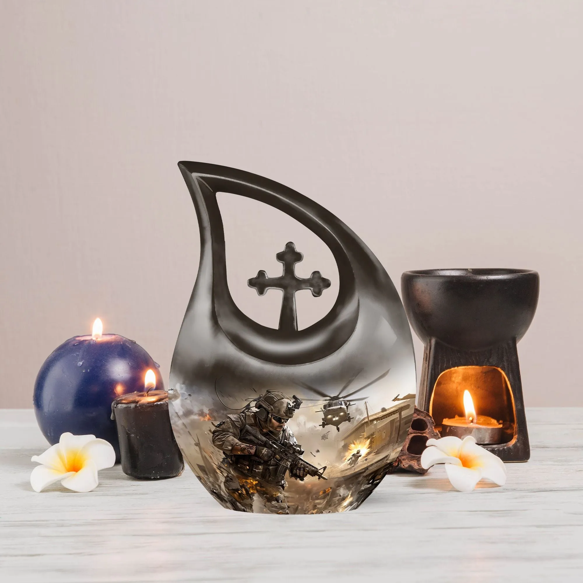 Dignified Rest - Military Themed Personalized Memorial Urn