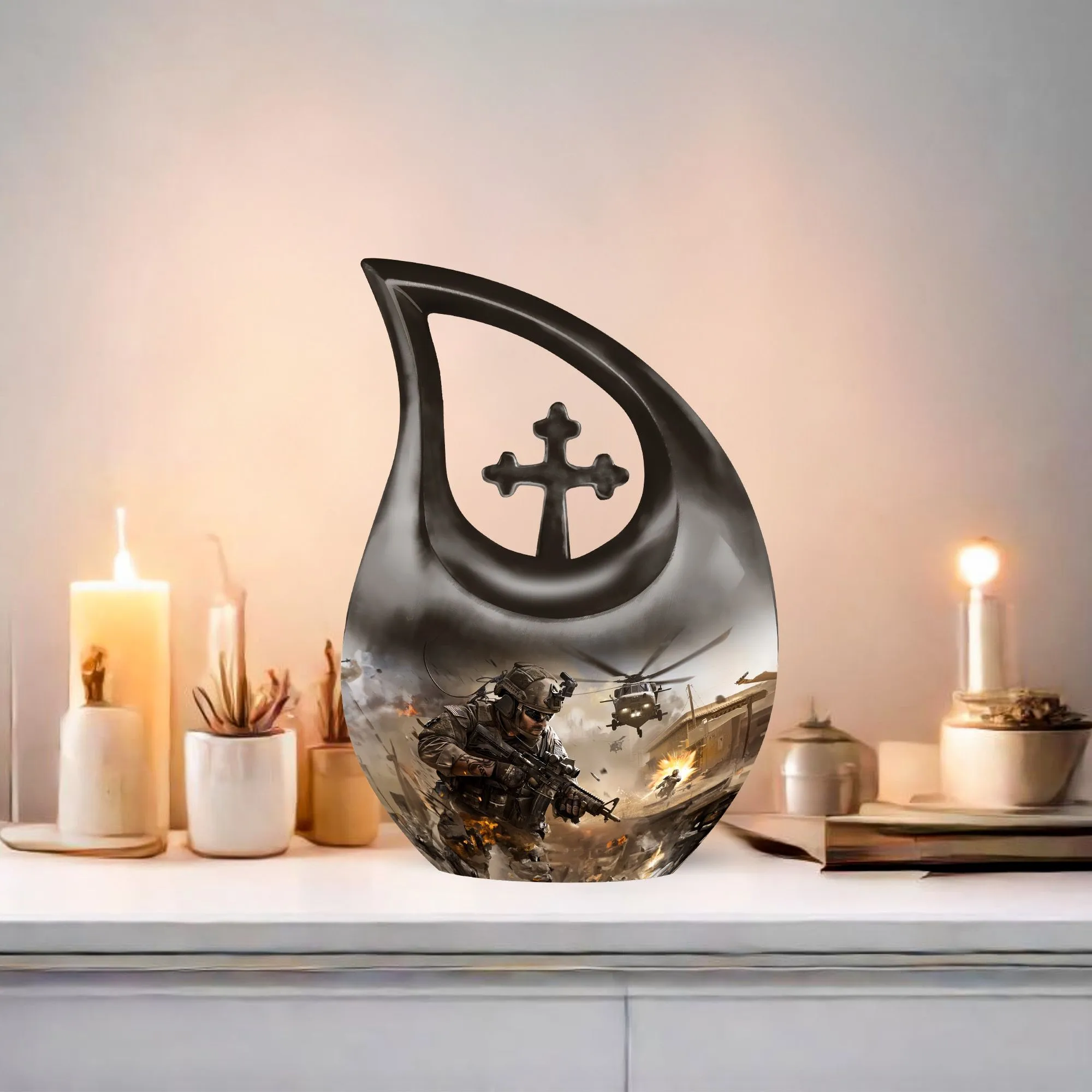 Dignified Rest - Military Themed Personalized Memorial Urn