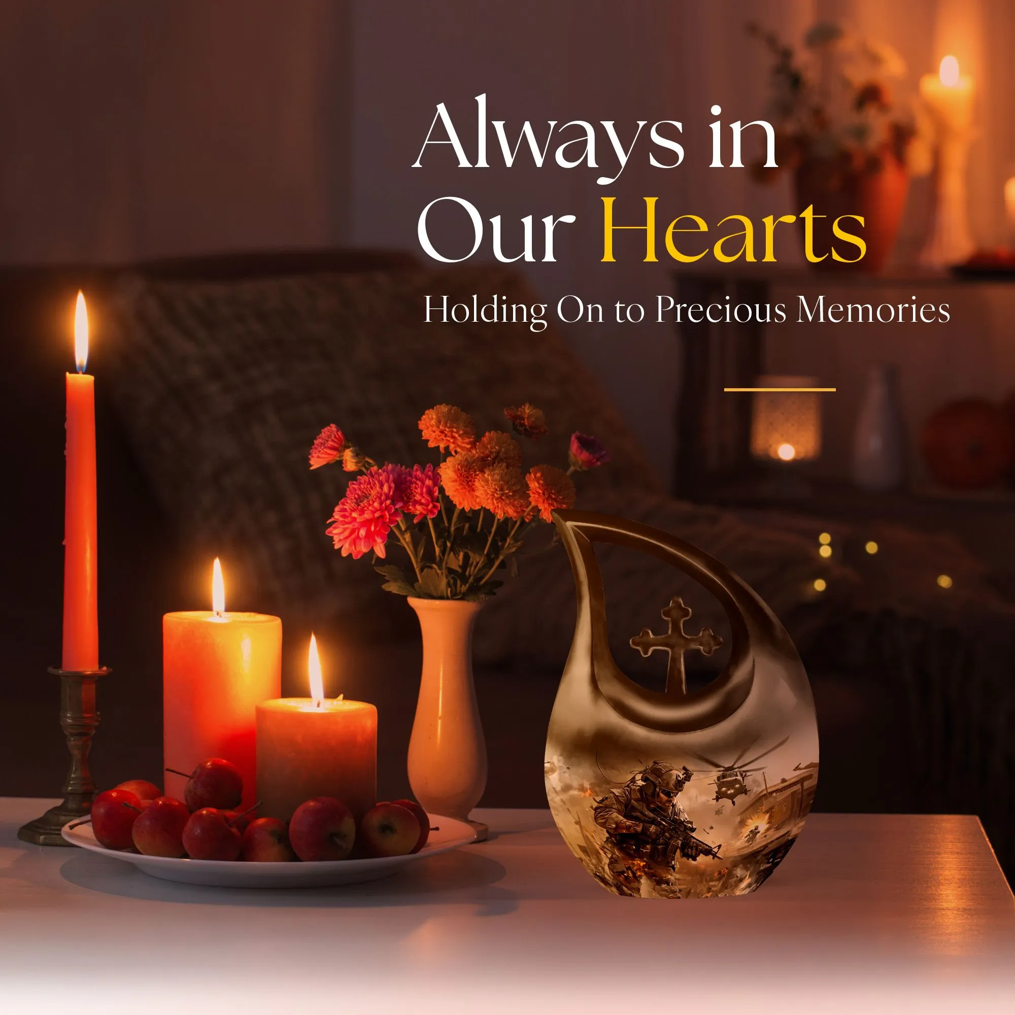 Dignified Rest - Military Themed Personalized Memorial Urn