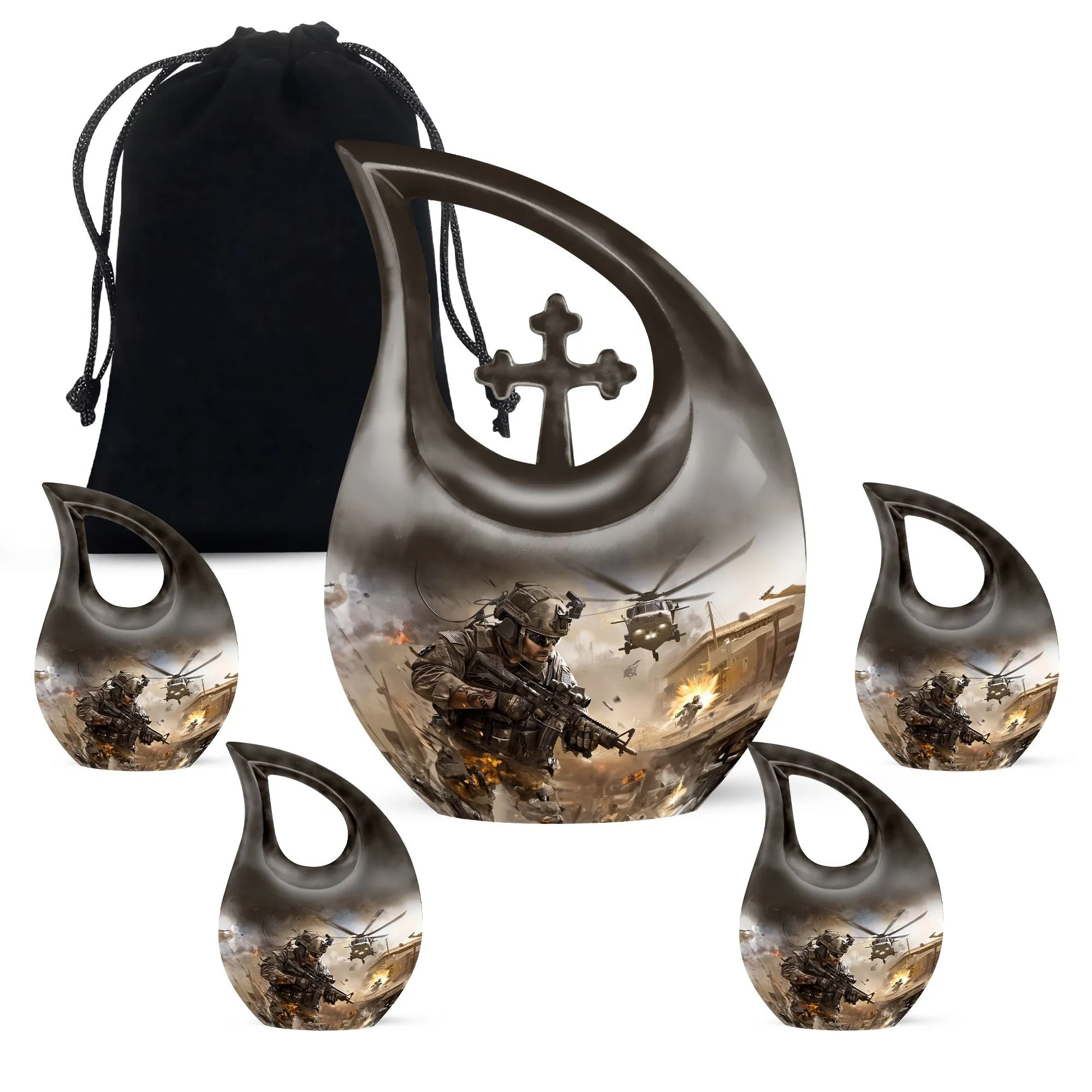 Dignified Rest - Military Themed Personalized Memorial Urn