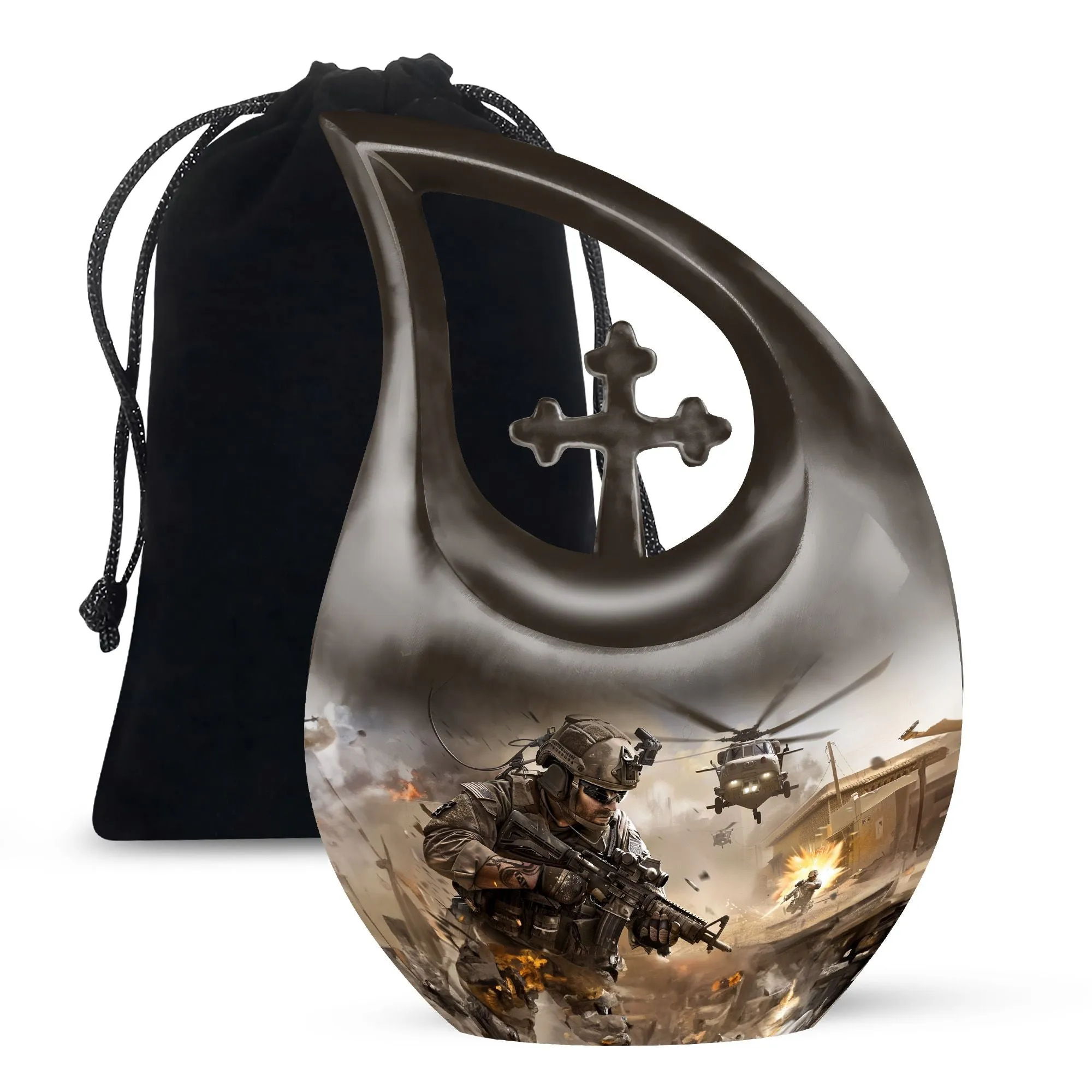 Dignified Rest - Military Themed Personalized Memorial Urn