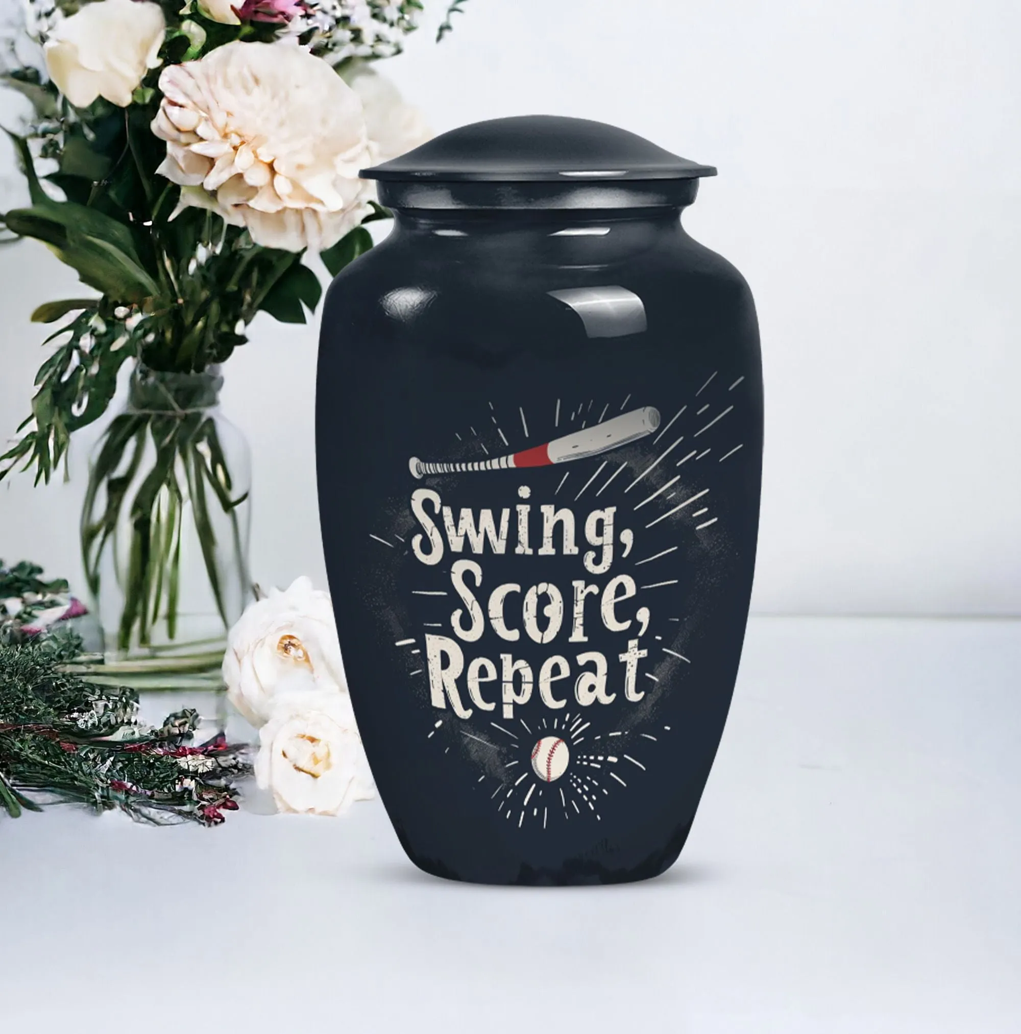 Distinguished Memorial Urn: Baseball Tributes, Dual Fit Female