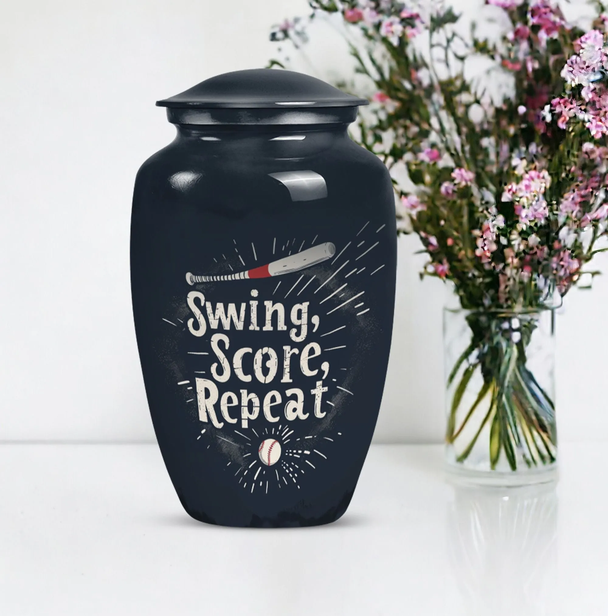 Distinguished Memorial Urn: Baseball Tributes, Dual Fit Female