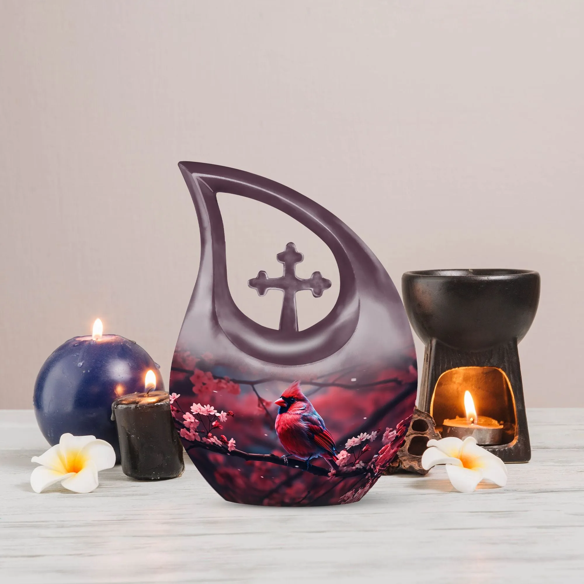 Divine Destiny - Cardinal Bird Memorial Urn
