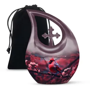 Divine Destiny - Cardinal Bird Memorial Urn