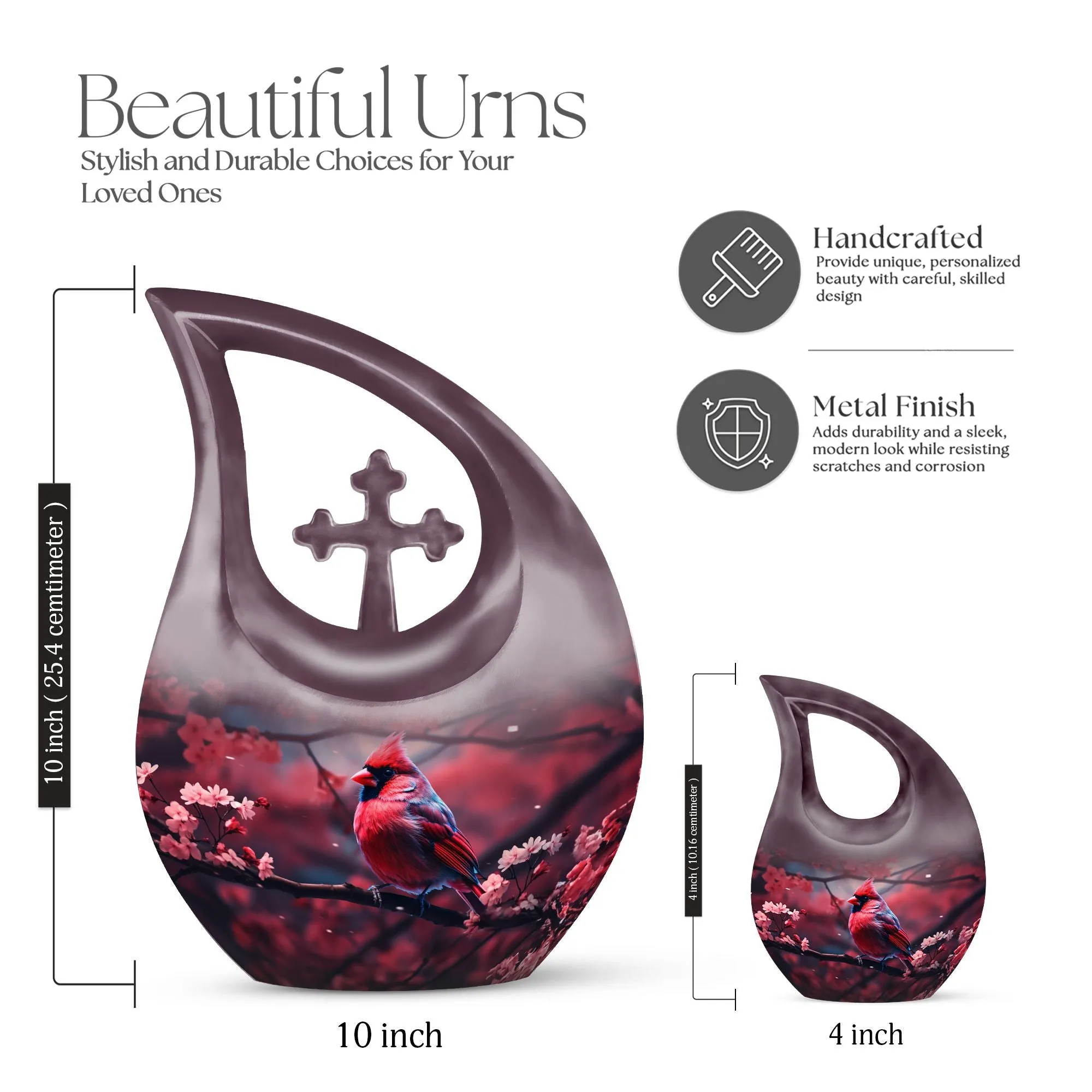 Divine Destiny - Cardinal Bird Memorial Urn