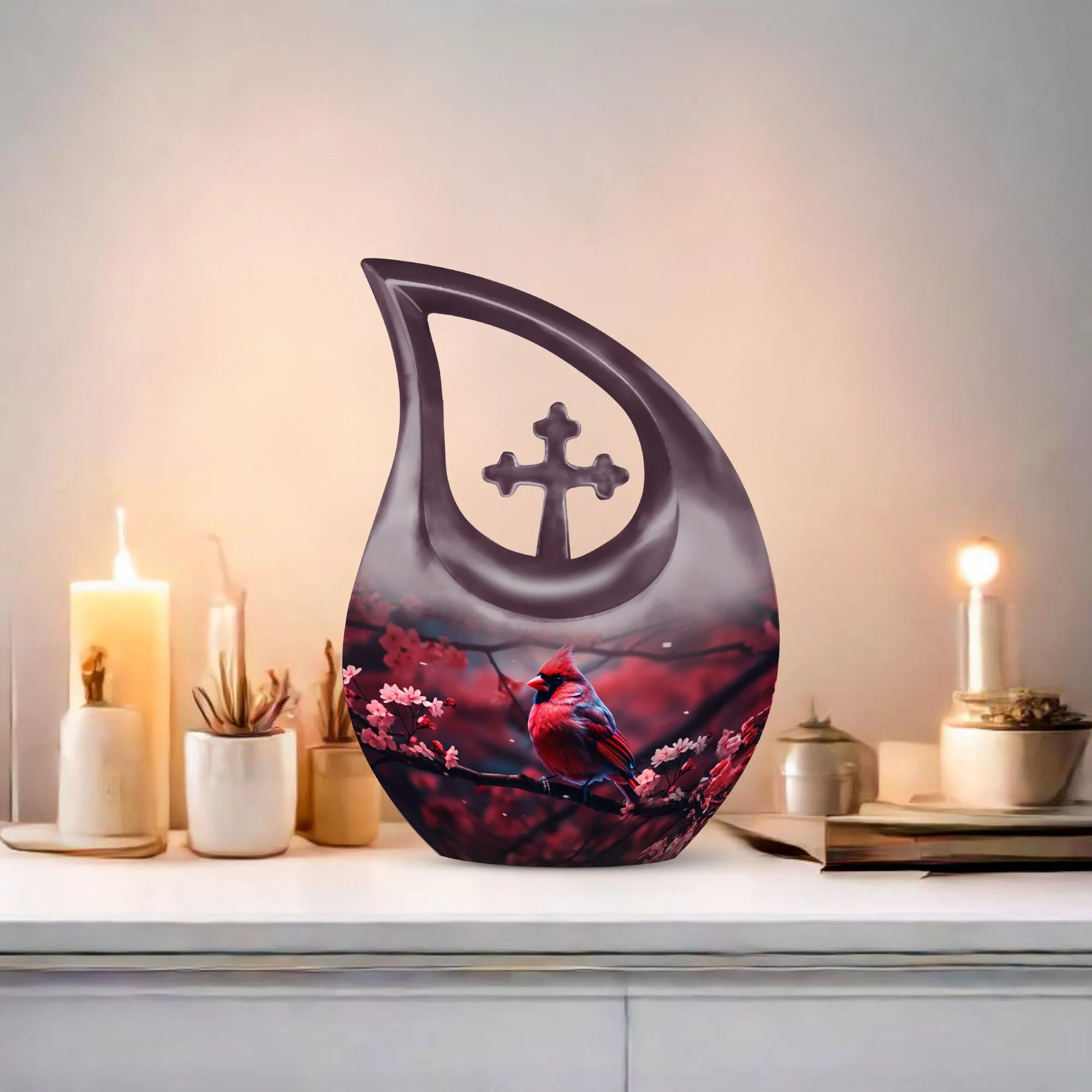 Divine Destiny - Cardinal Bird Memorial Urn