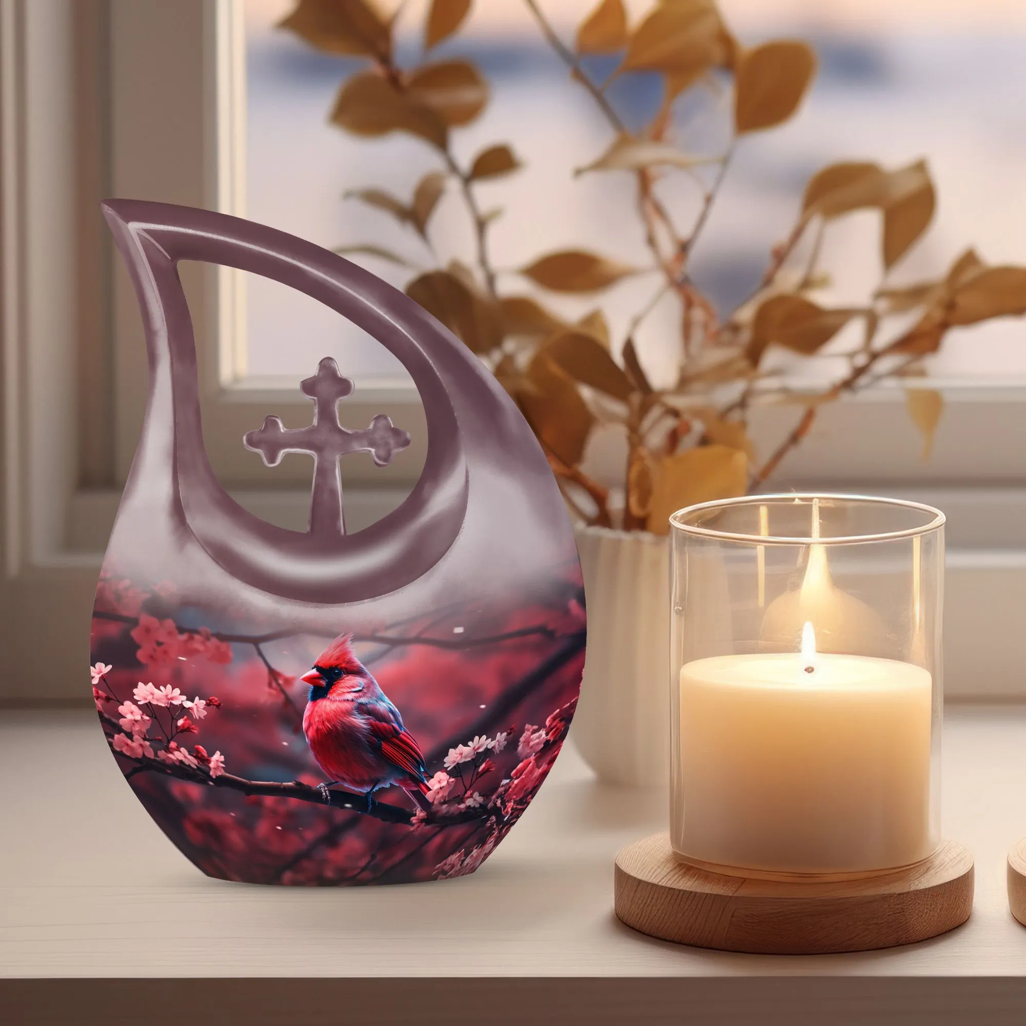 Divine Destiny - Cardinal Bird Memorial Urn