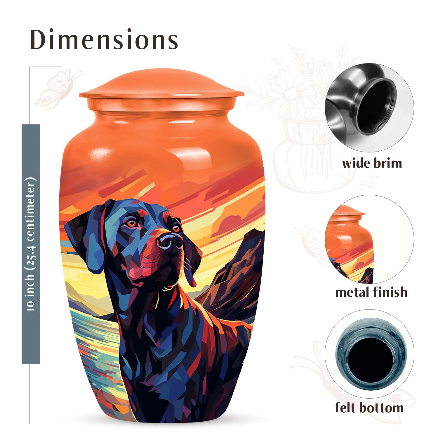 Doberman Dog Art Cremation Urn For Ashes
