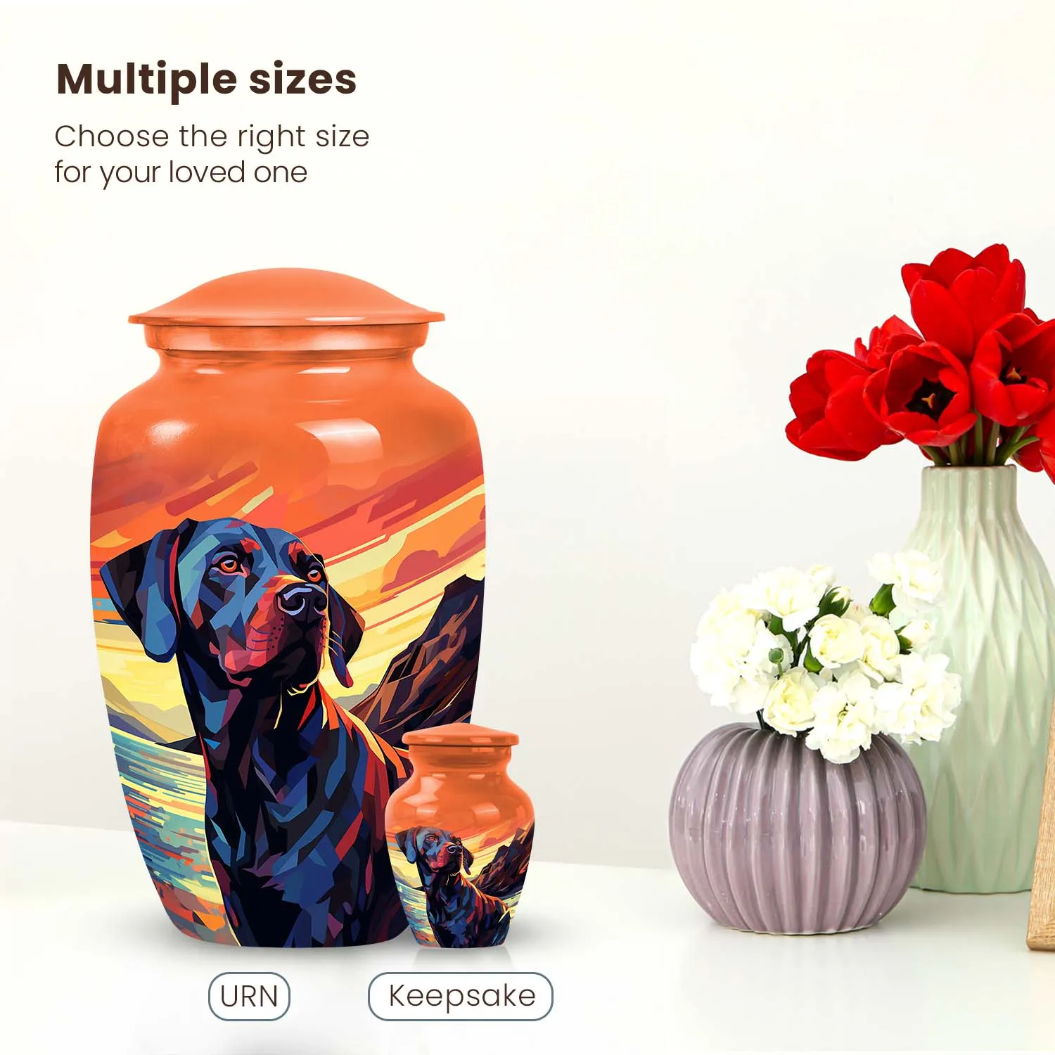 Doberman Dog Art Cremation Urn For Ashes