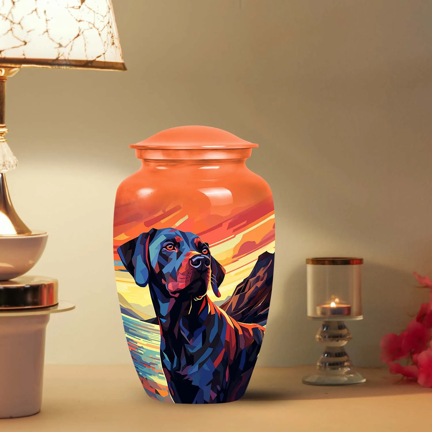 Doberman Dog Art Cremation Urn For Ashes