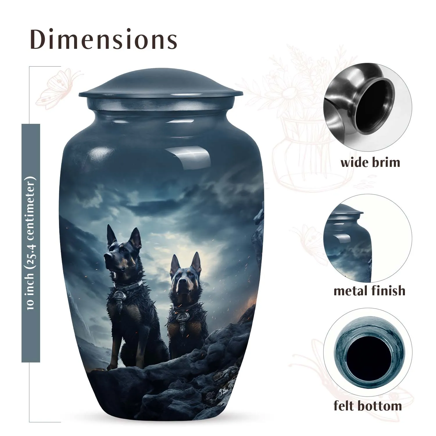 Doberman Dog Pet Cremation Urn For Ashes