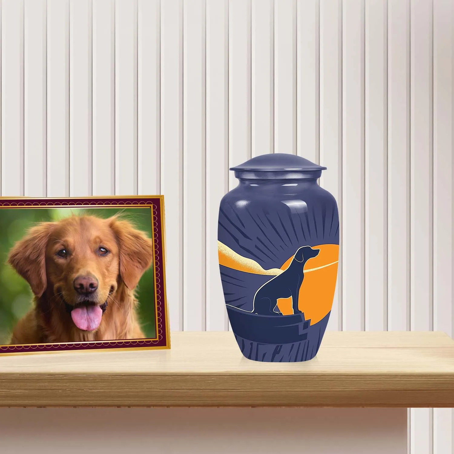 Dog Silhouette Memorial Large Cremation Urn