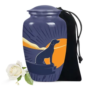 Dog Silhouette Memorial Large Cremation Urn