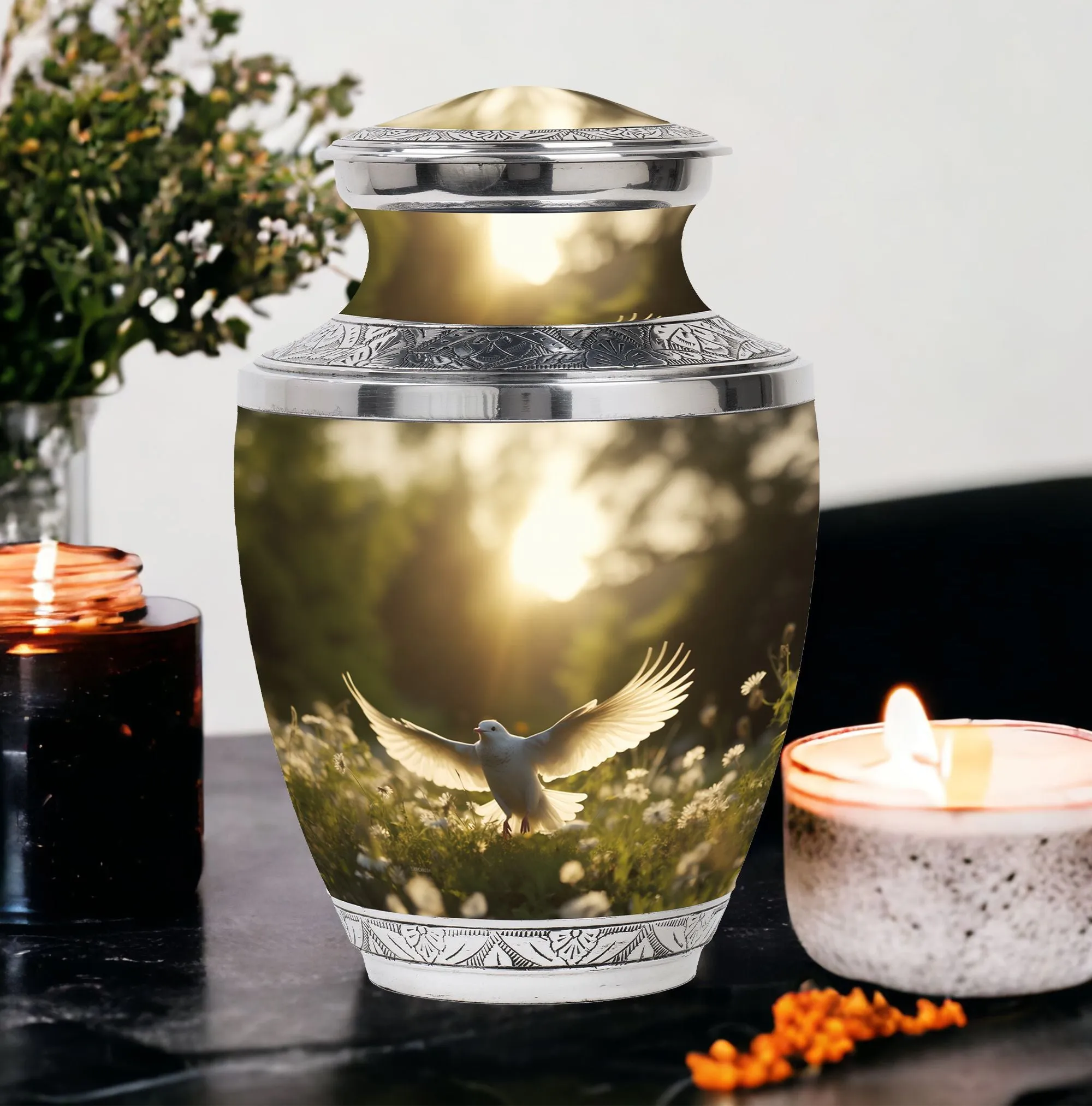 Dove Cremation Urn: Personalized Memorial Urn For Funeral Decor