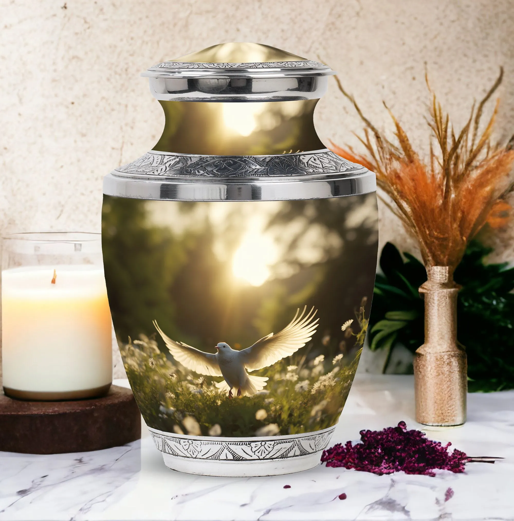 Dove Cremation Urn: Personalized Memorial Urn For Funeral Decor