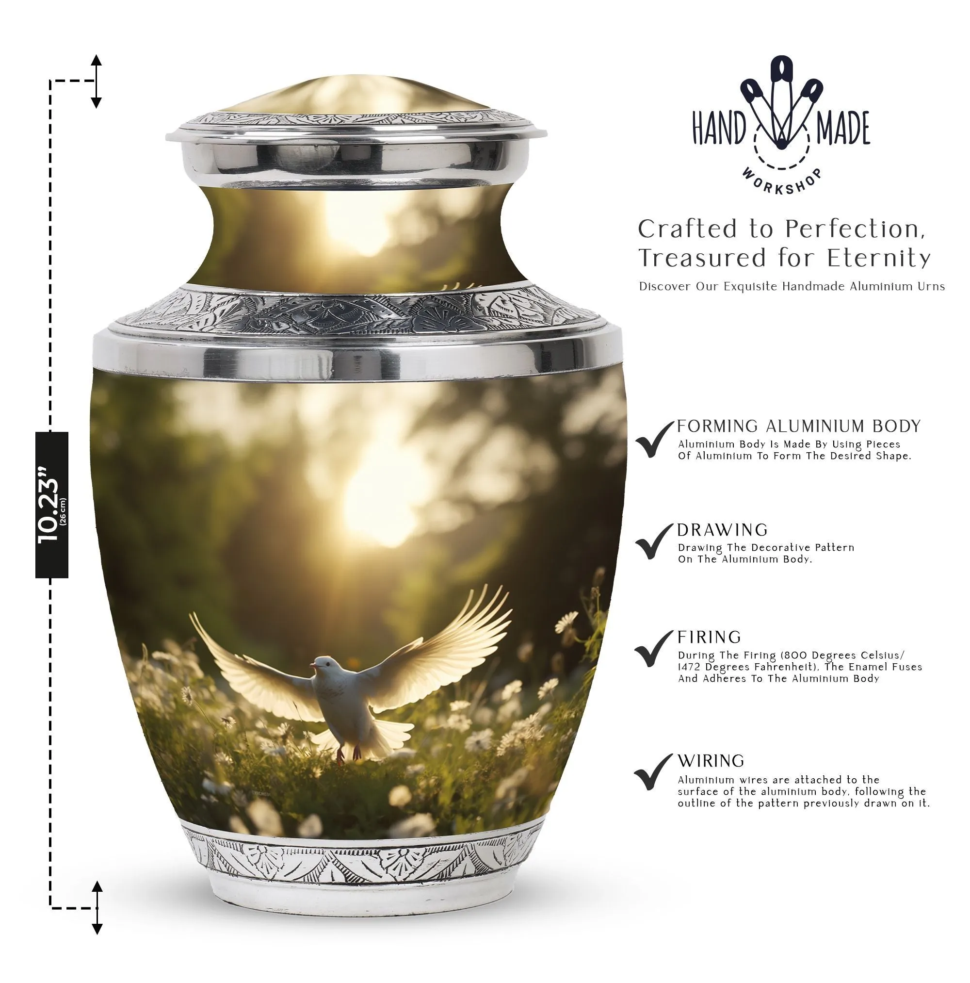 Dove Cremation Urn: Personalized Memorial Urn For Funeral Decor