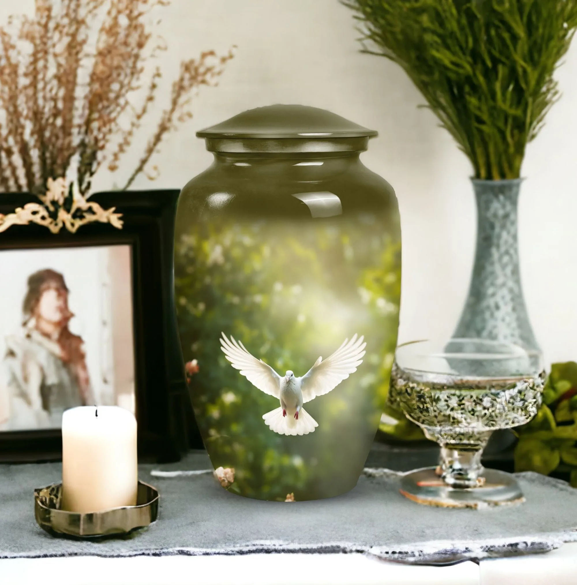 Dove Serenity Keeper - Large Size Aluminium Cremation Urn