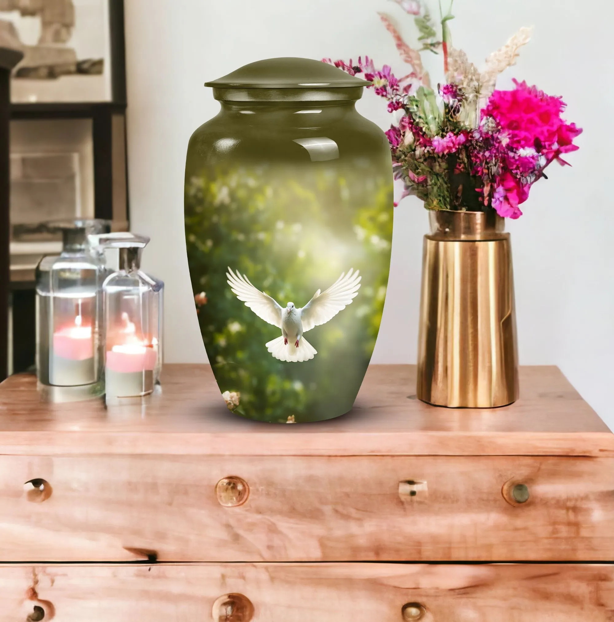 Dove Serenity Keeper - Large Size Aluminium Cremation Urn