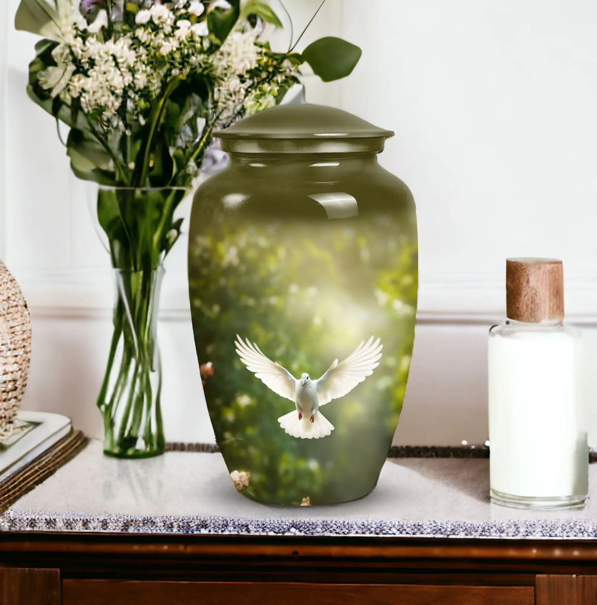 Dove Serenity Keeper - Large Size Aluminium Cremation Urn