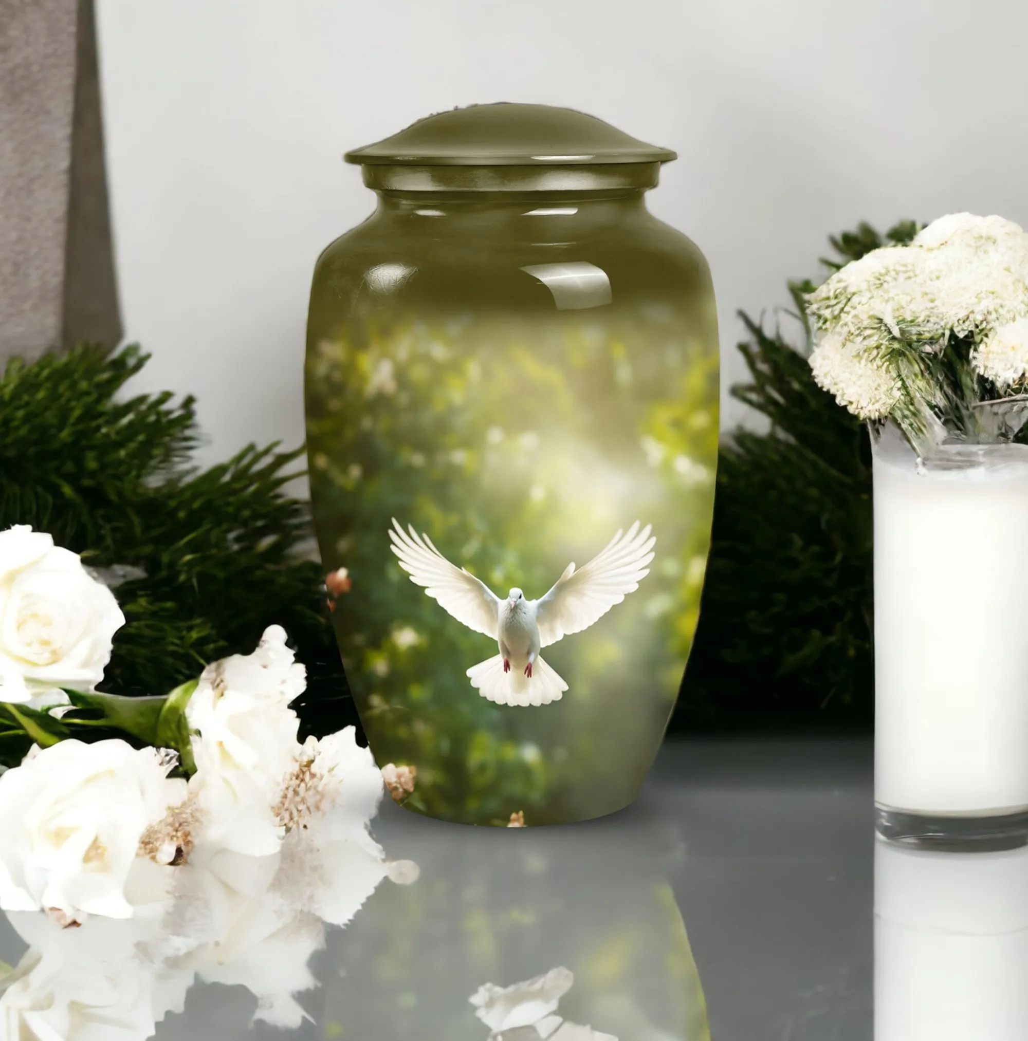 Dove Serenity Keeper - Large Size Aluminium Cremation Urn