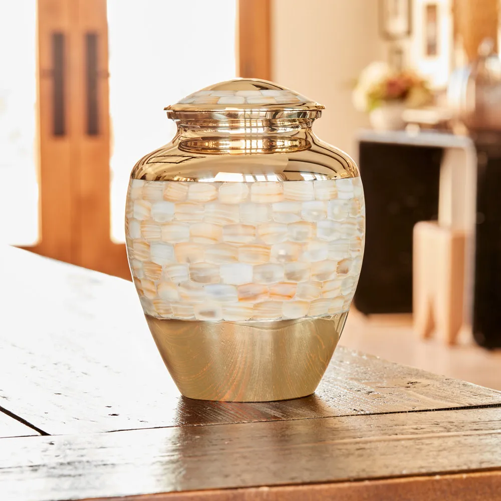 Elite Mother of Pearl Cremation Urn in Large