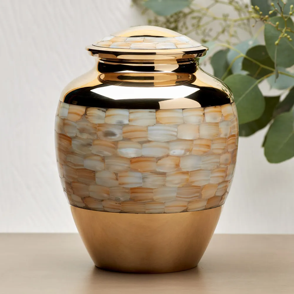 Elite Mother of Pearl Cremation Urn in Large
