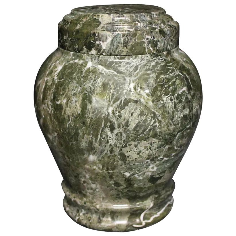 Embrace Green Zebra Marble Urn