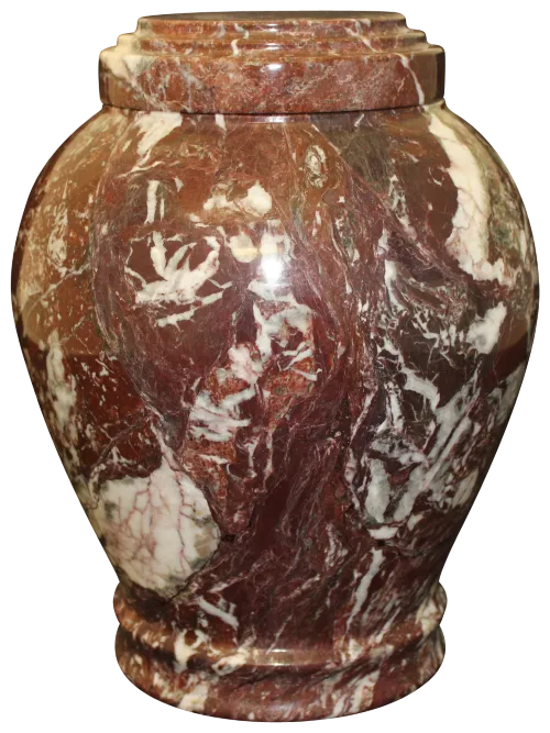 Embrace Red Zebra Marble Urn