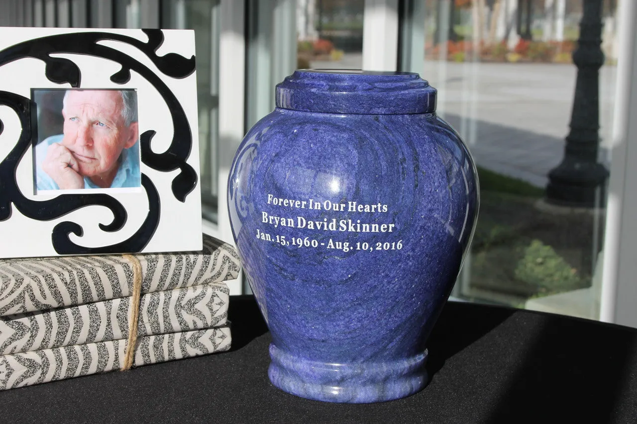 Embrace Red Zebra Marble Urn