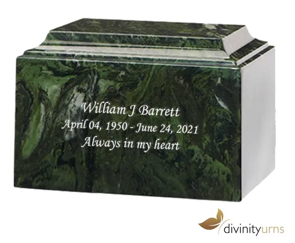 Evergreen Cultured Marble Cremation Urn