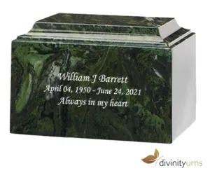 Evergreen Cultured Marble Cremation Urn