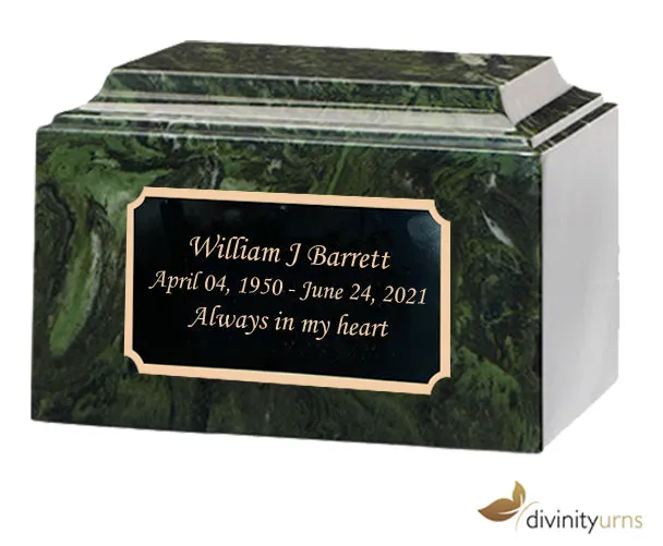 Evergreen Cultured Marble Cremation Urn