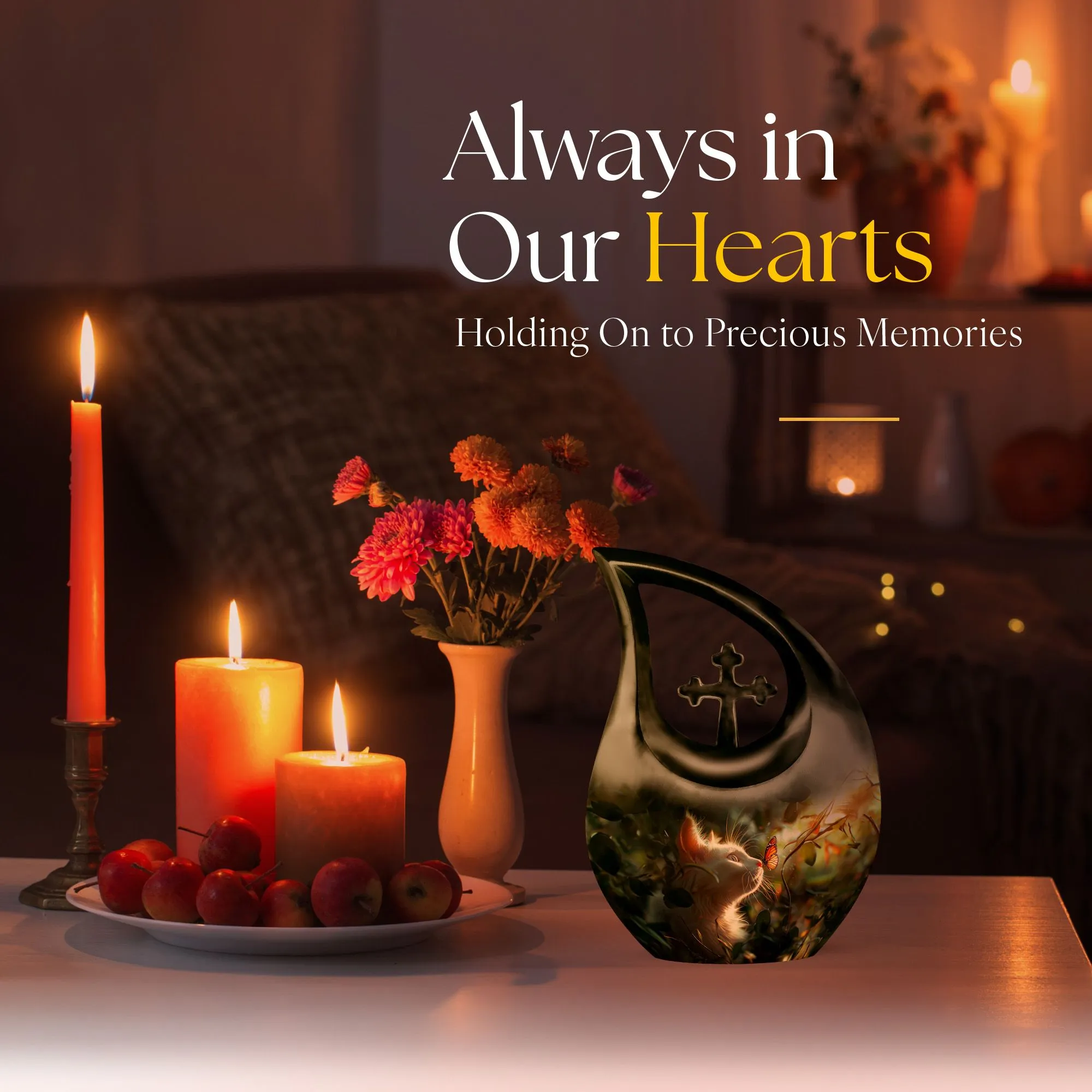 Everlasting Memory: White Cat Memorial Urn - An Affordable Tribute