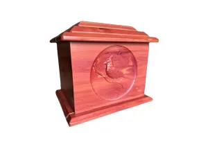 Extra Large Hand-Carved Cardinal Wooden Urn