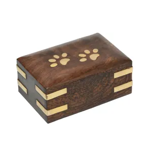 EXTRA SMALL - Rosewood Pet Urn RW-PP with Brass Paws and  Corners- Case of 48
