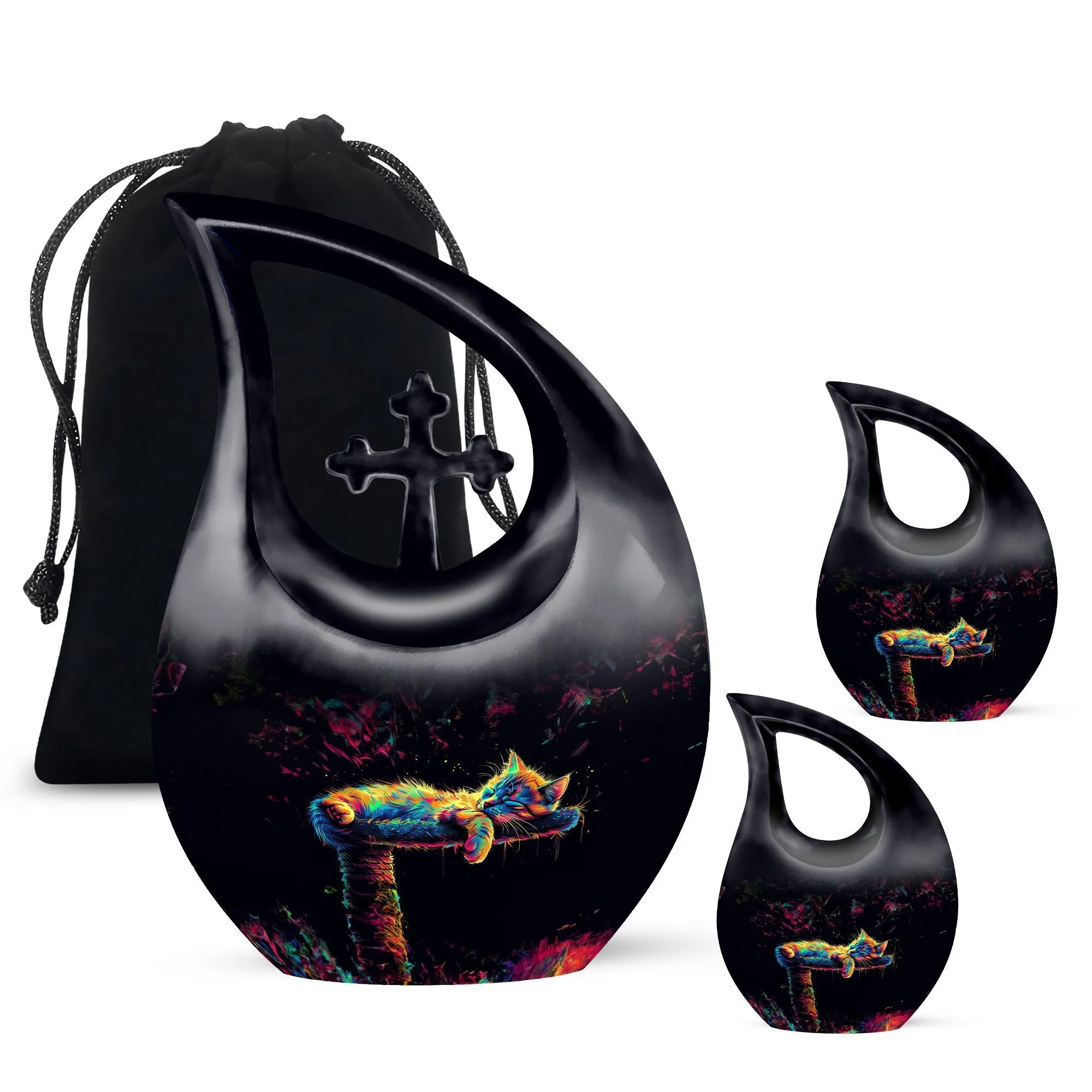 Feline Farewell: Cross Drop Cat Urn For Lovingly Cremated Remains