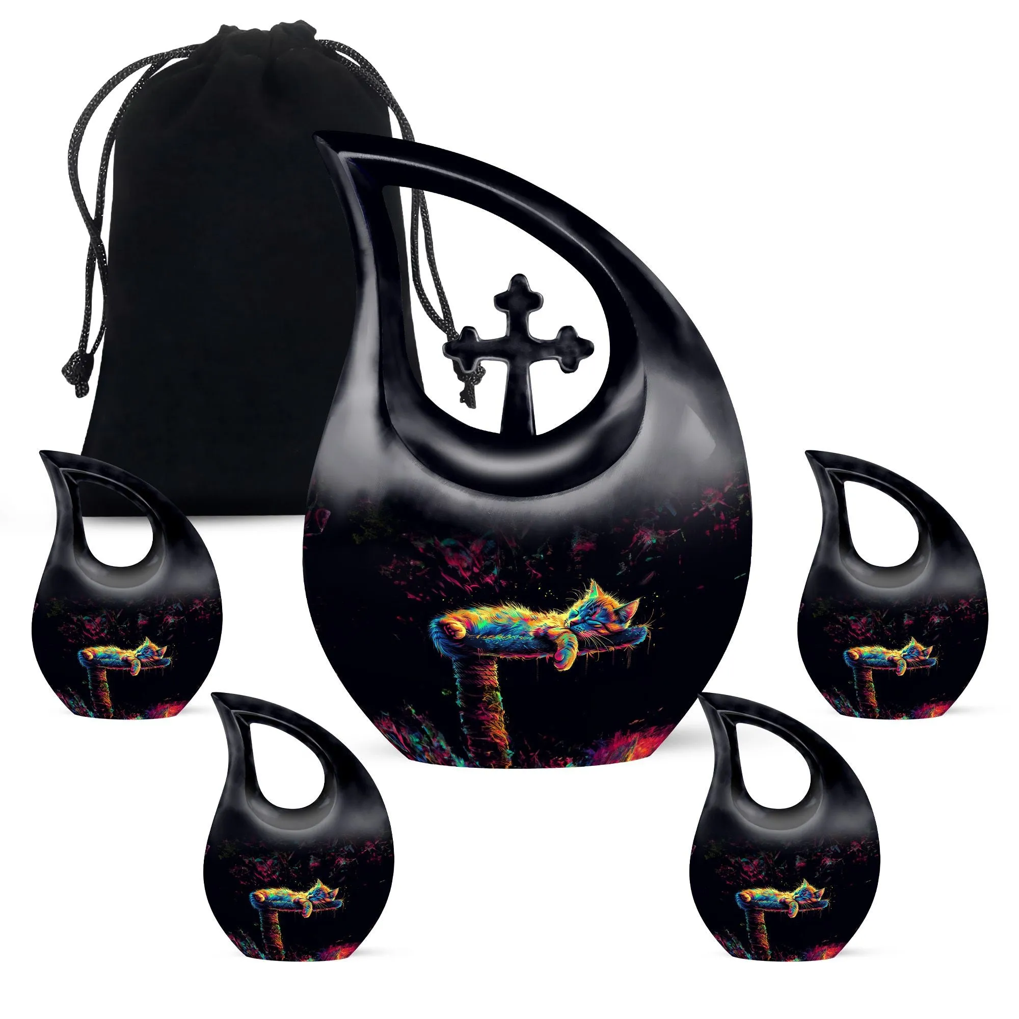 Feline Farewell: Cross Drop Cat Urn For Lovingly Cremated Remains